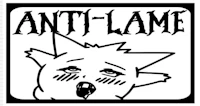 a black and white image of an anti - lame sticker