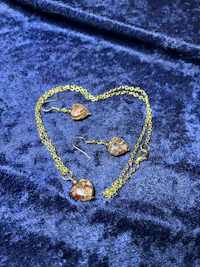 swarovski crystal heart necklace and earring set