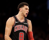 the chicago bulls player is shouting during a game