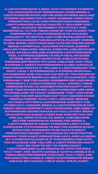 a blue background with pink text on it