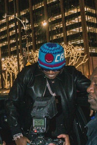 a man in a black jacket