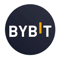the bybit logo on a black circle