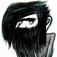 a drawing of a man with a beard