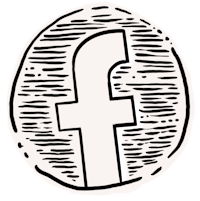 the facebook logo in a circle on a black background
