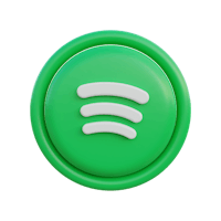 a green spotify button on a black background