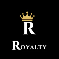 the logo for royalty on a black background