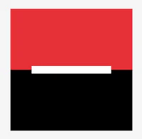 a black and red square with a white line in the middle