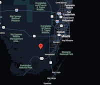 a map showing the location of miami, florida