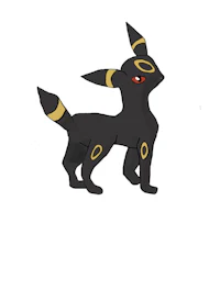 a drawing of a black and gold pokemon