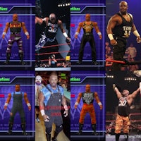 a collage of different wrestlers in different poses
