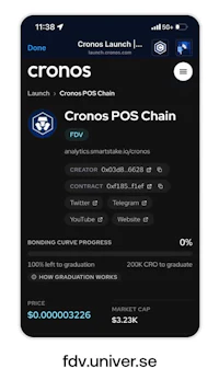 a screenshot of the crono's poss chain app