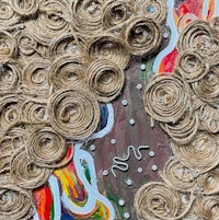a piece of art made from jute rope