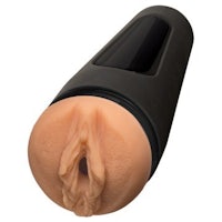 a black dildo with an open mouth
