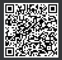 a black and white qr code on a black background