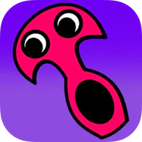 a pink and purple icon with an eye on it