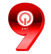 a red logo with the number 9 on it
