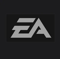 the ea logo on a black background