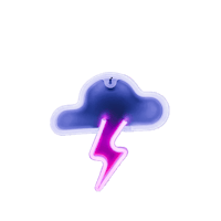 a neon cloud with a lightning bolt on it