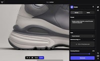 a screen shot of a sneaker design on a computer screen