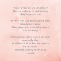this is for the one feeling lonely, the one when we get talking