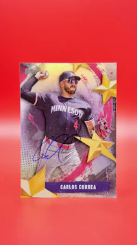 a baseball card with a baseball player on it