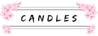 a pink flower with the words candles on it