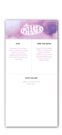 a purple background with the words'phases'on it