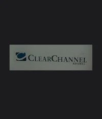 a clear channel logo on a black background