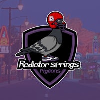 the logo for radiator springs pigeons