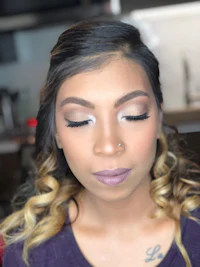 a woman with makeup on her face