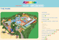 a map showing the location of a water park