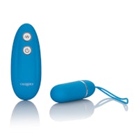 a blue vibrating toy with a cord attached to it