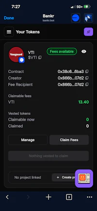 a screenshot of the btc wallet app on an iphone