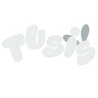the logo for tussis on a black background