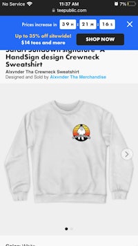 a screen shot of a sweatshirt with a design on it