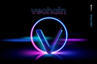 the logo for vechain on a black background