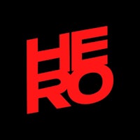 the hero logo on a black background