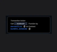 a screenshot of a transaction action on a black screen