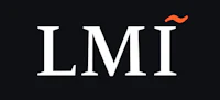 the logo for lmi on a black background