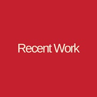 recent work logo on a red background