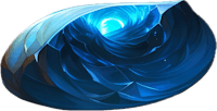 a blue sphere with a light shining through it