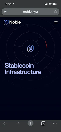 a screenshot of the stablecoin infrastructure on a phone