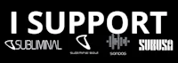 i support subliminal logos on a black background