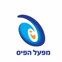 a blue and orange logo with the word hebrew on it