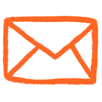 an orange email icon on a black background