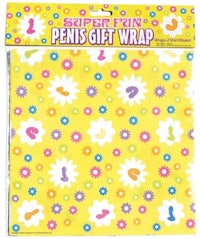 a yellow gift wrap with flowers on it