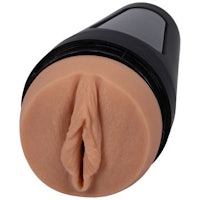 a black and brown sex toy with a hole in it