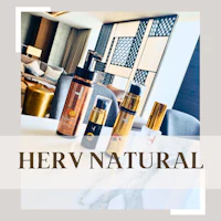 herv natural products on a table in a living room