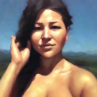 a painting of a woman in a bikini