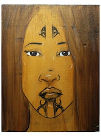 a painting of a woman with tattoos on her face